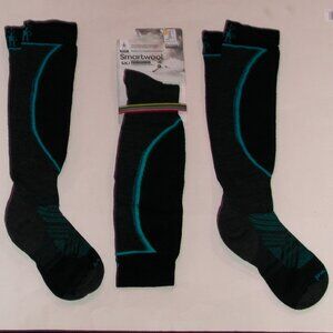 3 Pairs SmartWool Ski Targeted Cushion Extra Stretch OTC Socks Womens L Charcoal